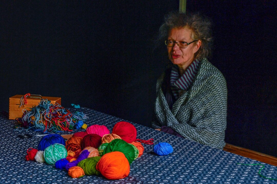 Young Danish textile artisan portrait in her workshop