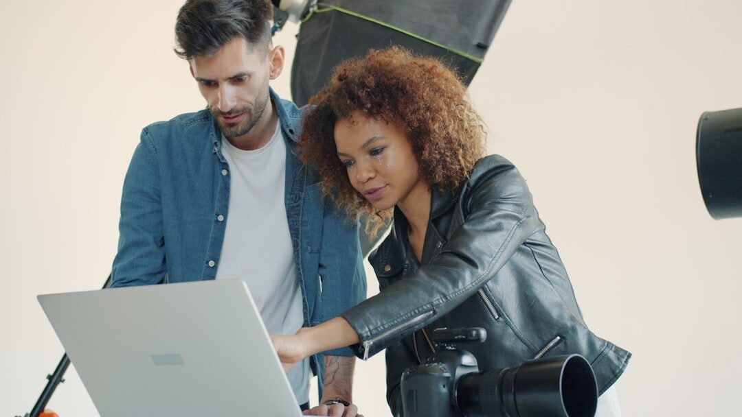 photographer reviewing photos