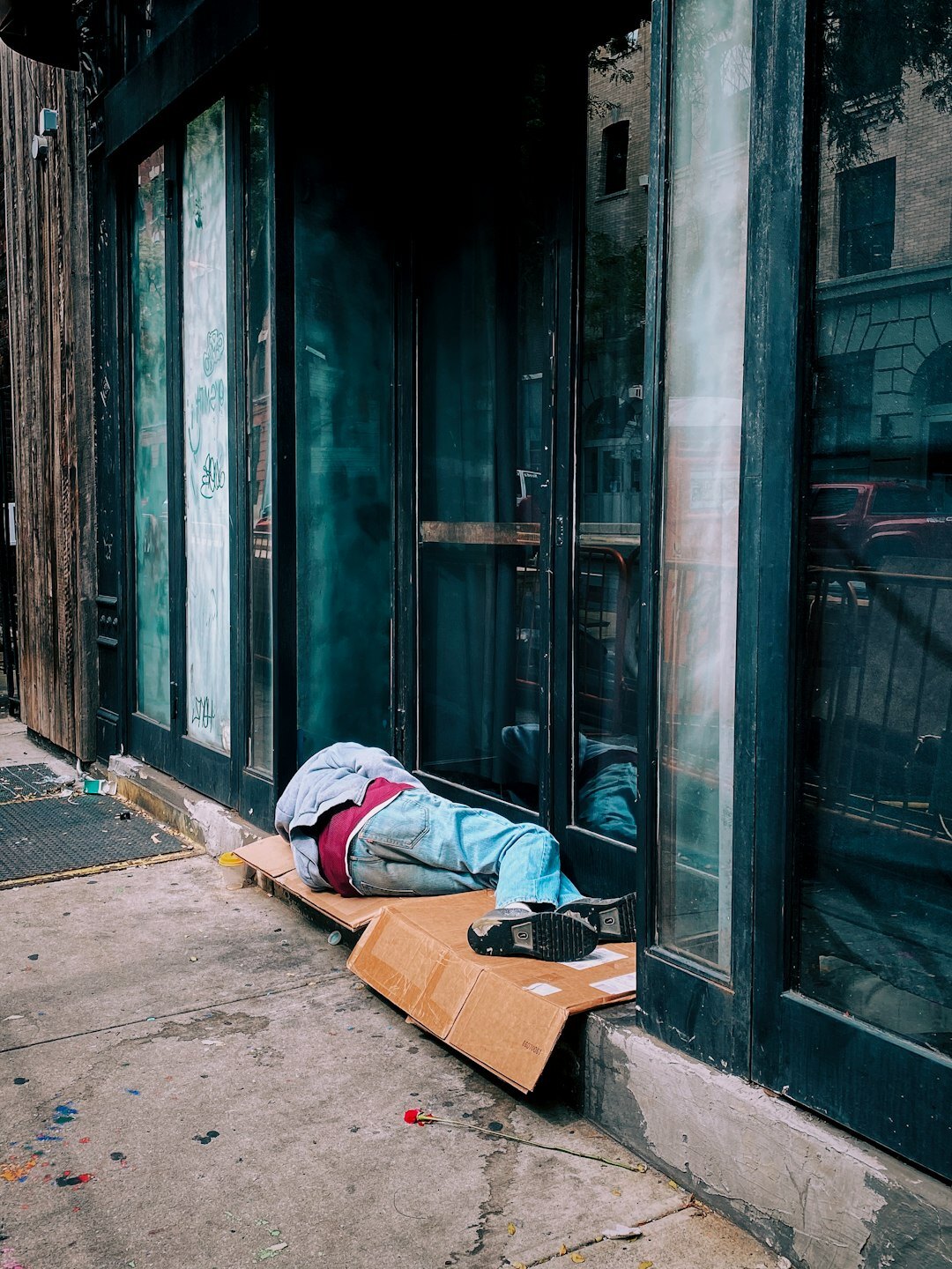 homeless man on street