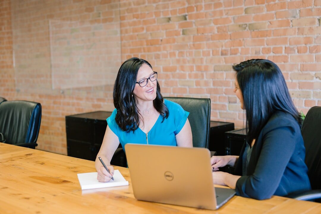 woman sharing story in interview